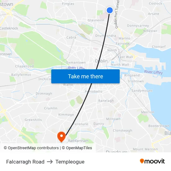 Falcarragh Road to Templeogue map