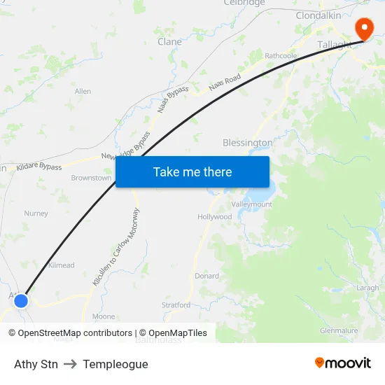 Athy Stn to Templeogue map