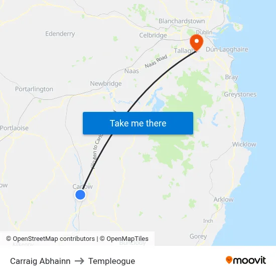 Carraig Abhainn to Templeogue map