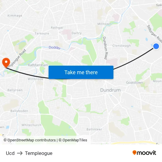 Ucd to Templeogue map