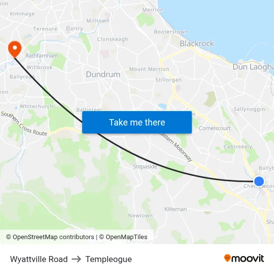 Wyattville Road to Templeogue map