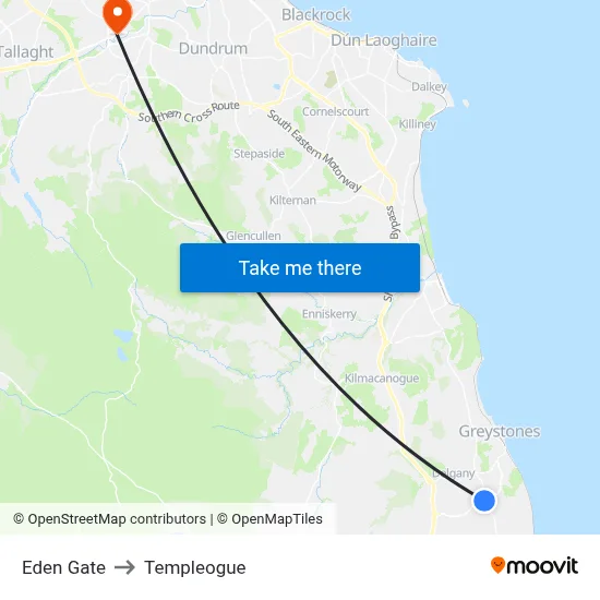 Eden Gate to Templeogue map