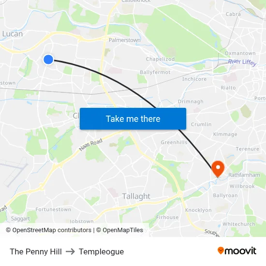 The Penny Hill to Templeogue map