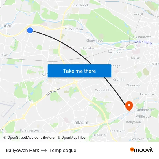 Ballyowen Park to Templeogue map