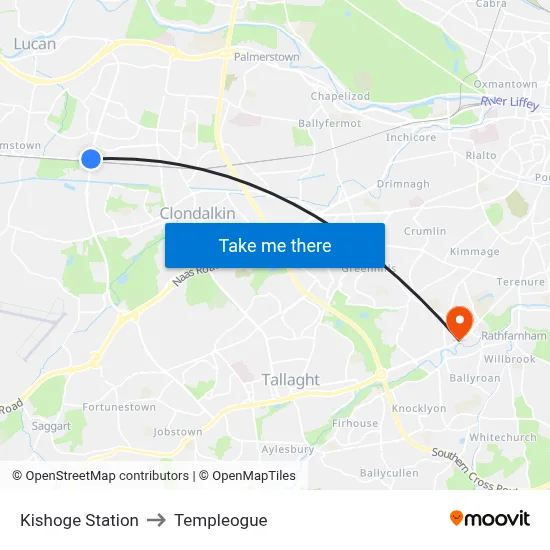 Kishoge Station to Templeogue map