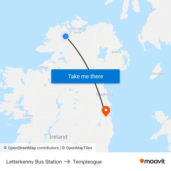 Letterkenny Bus Station to Templeogue map