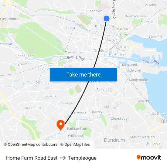 Home Farm Road East to Templeogue map