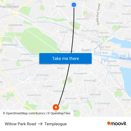 Willow Park Road to Templeogue map