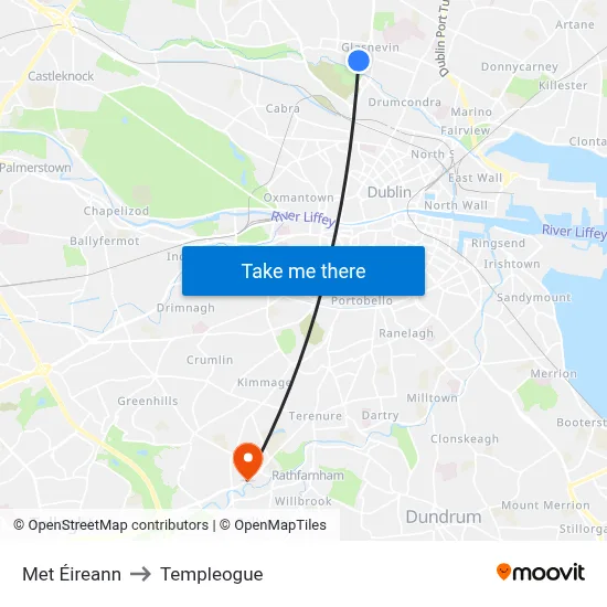Met Éireann to Templeogue map