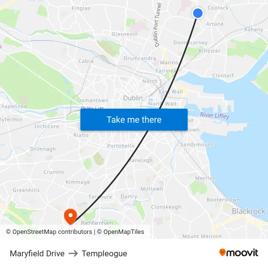 Maryfield Drive to Templeogue map
