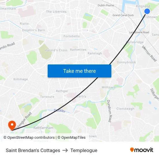 Saint Brendan's Cottages to Templeogue map