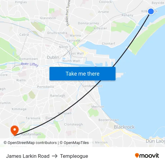 James Larkin Road to Templeogue map
