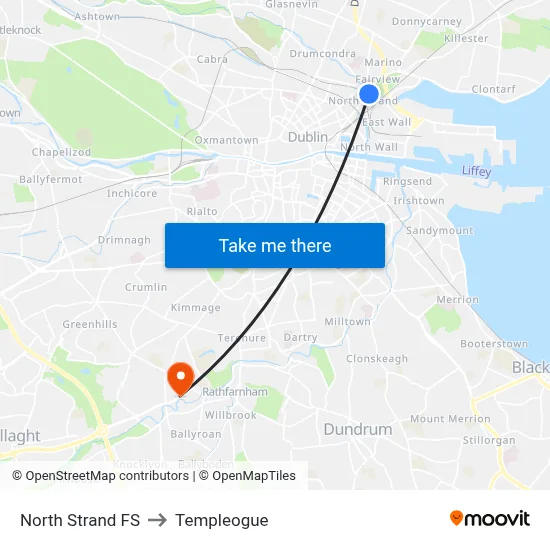 North Strand FS to Templeogue map