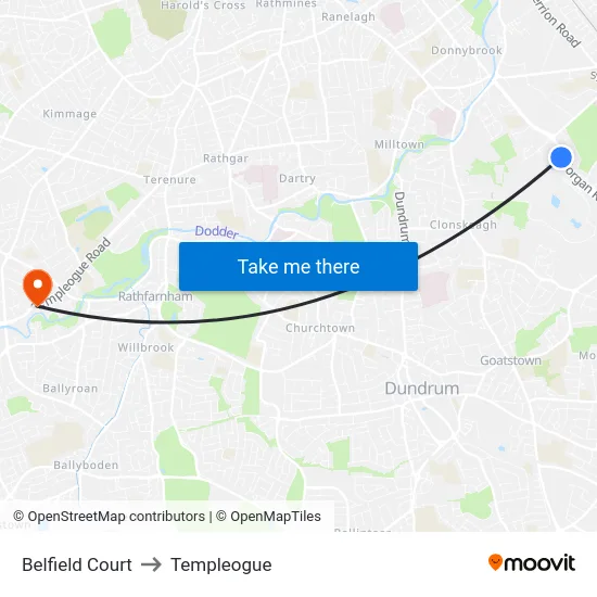 Belfield Court to Templeogue map