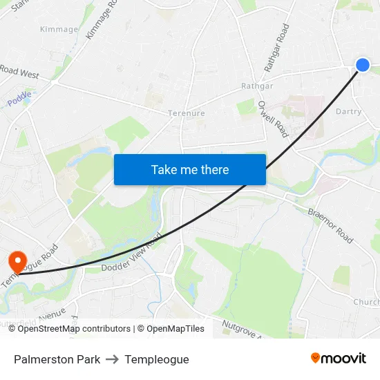 Palmerston Park to Templeogue map
