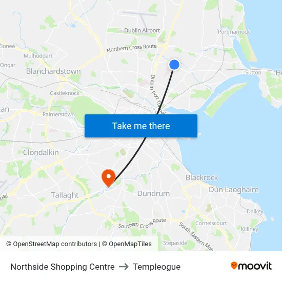 Northside Shopping Centre to Templeogue map