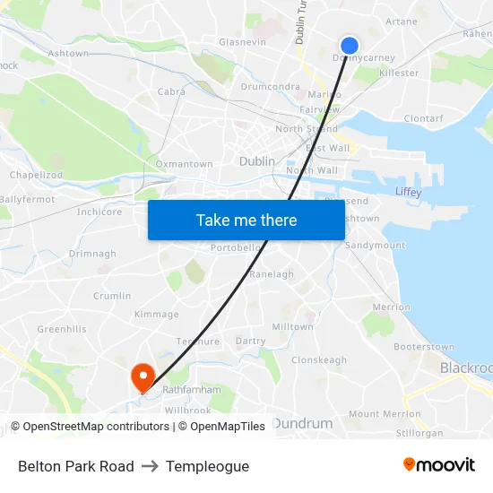 Belton Pk Rd to Templeogue map