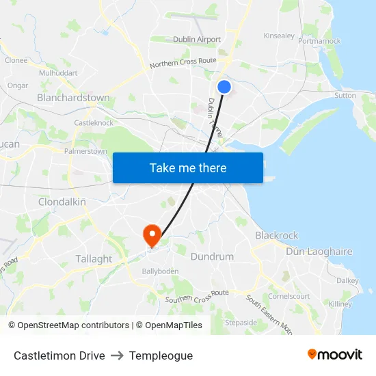 Castletimon Drive to Templeogue map