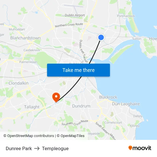 Dunree Park to Templeogue map
