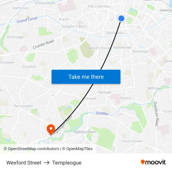 Wexford Street to Templeogue map