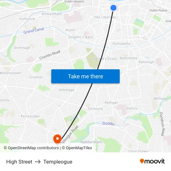 High Street to Templeogue map