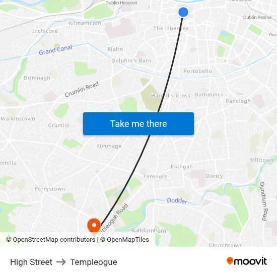 High Street to Templeogue map