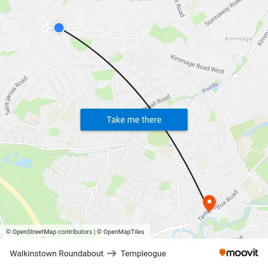 Walkinstown Roundabout to Templeogue map