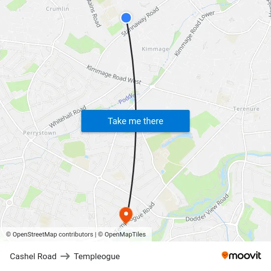 Cashel Road to Templeogue map