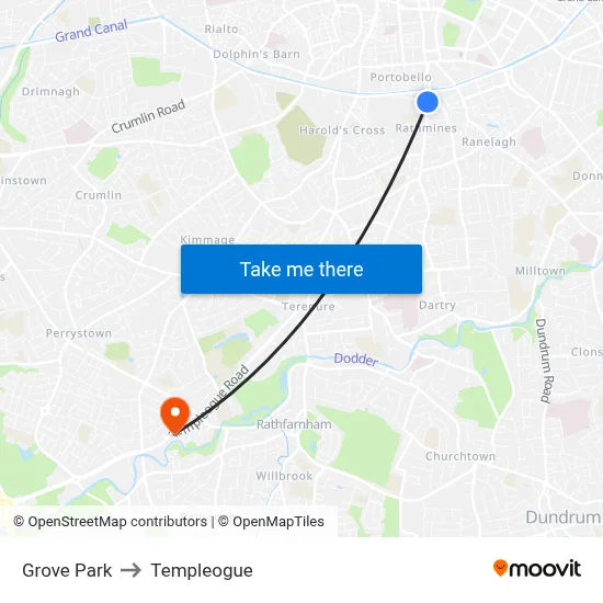 Grove Park to Templeogue map