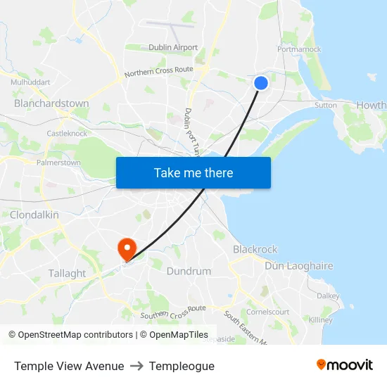 Temple View Avenue to Templeogue map