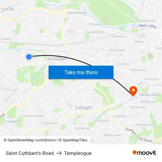 Saint Cuthbert's Road to Templeogue map
