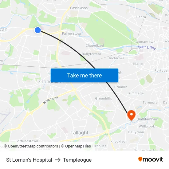 St Loman's Hospital to Templeogue map