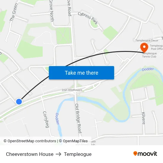 Cheeverstown House to Templeogue map