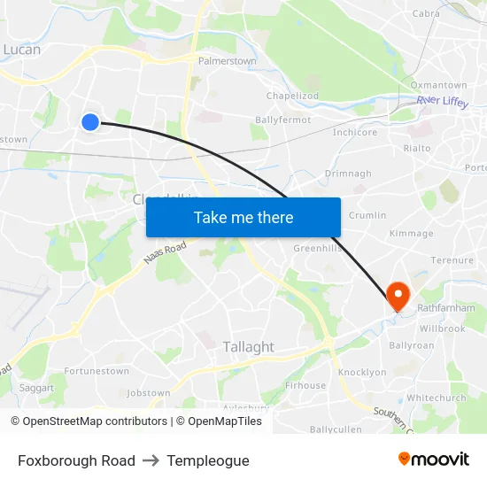 Foxborough Road to Templeogue map