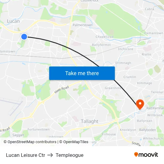 Lucan Leisure Ctr to Templeogue map
