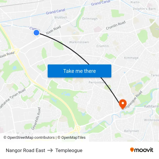 Nangor Road East to Templeogue map