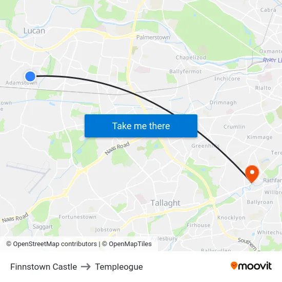 Finnstown Castle to Templeogue map