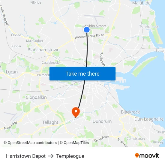 Harristown Depot to Templeogue map