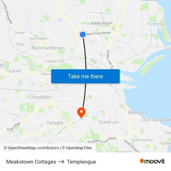 Meakstown Cottages to Templeogue map