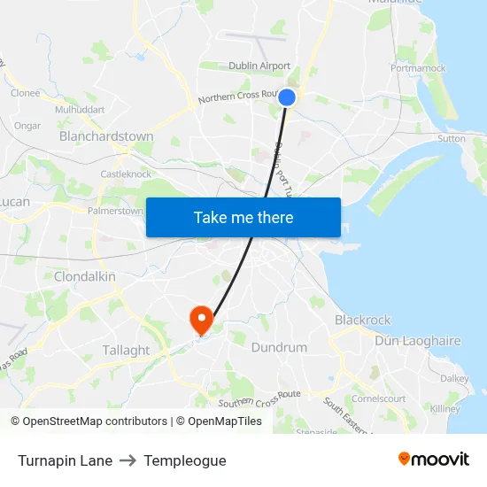 Turnapin Lane to Templeogue map