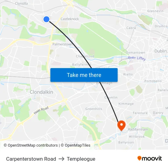 Carpenterstown Road to Templeogue map