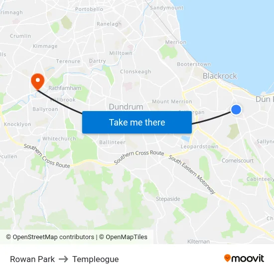 Rowan Park to Templeogue map