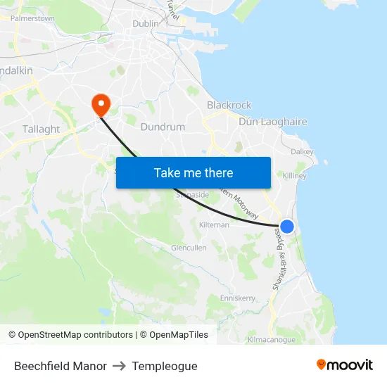 Beechfield Manor to Templeogue map