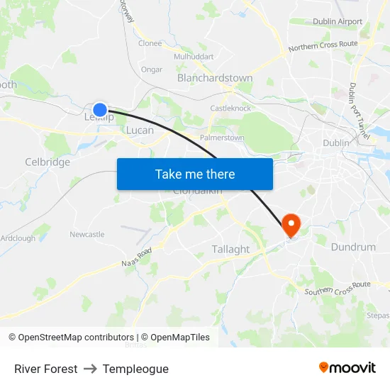River Forest to Templeogue map