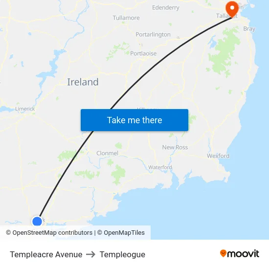 Templeacre Avenue to Templeogue map