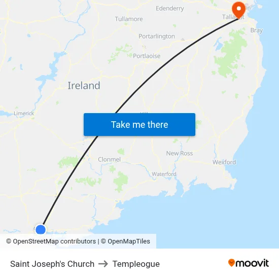 Saint Joseph's Church to Templeogue map