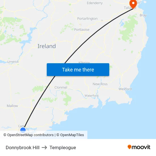 Donnybrook Hill to Templeogue map