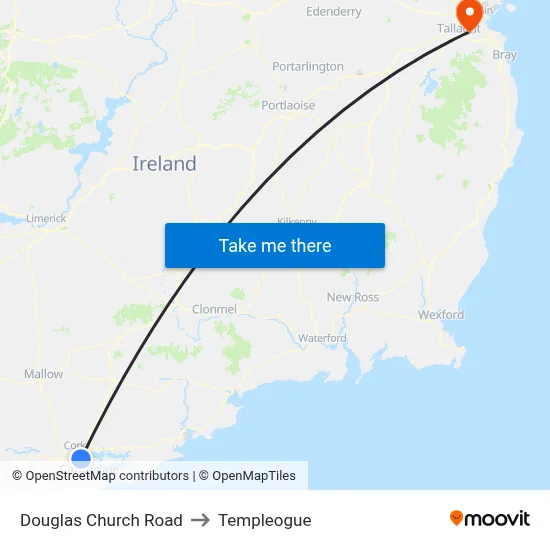 Douglas Church Road to Templeogue map