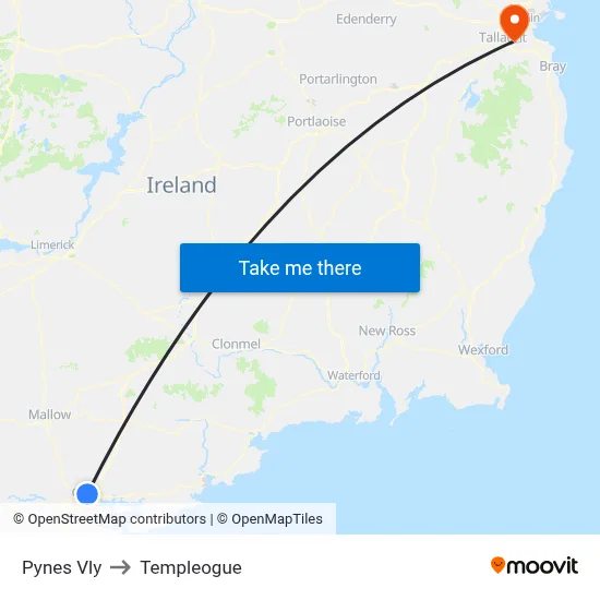 Pynes Vly to Templeogue map