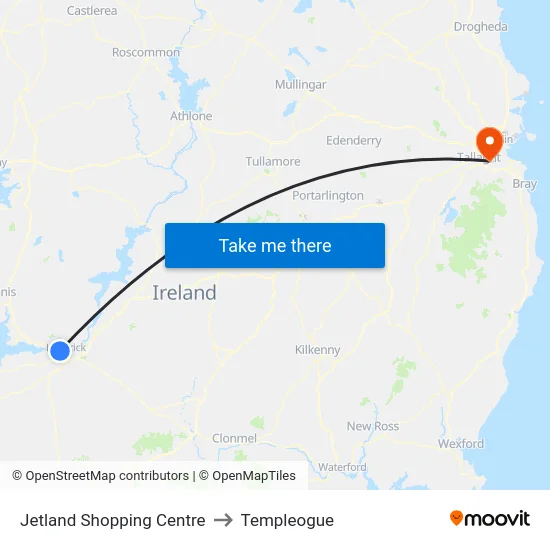 Jetland Shopping Centre to Templeogue map